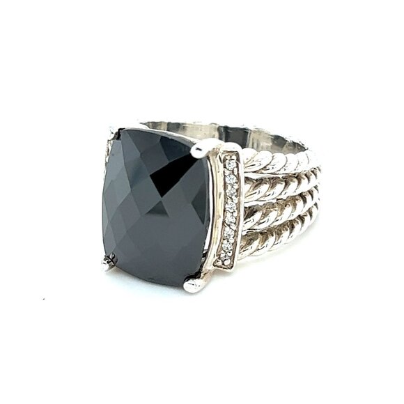 D.Y. 925 Wheaton Onyx/Diamonds Ring - Picture 3 of 10